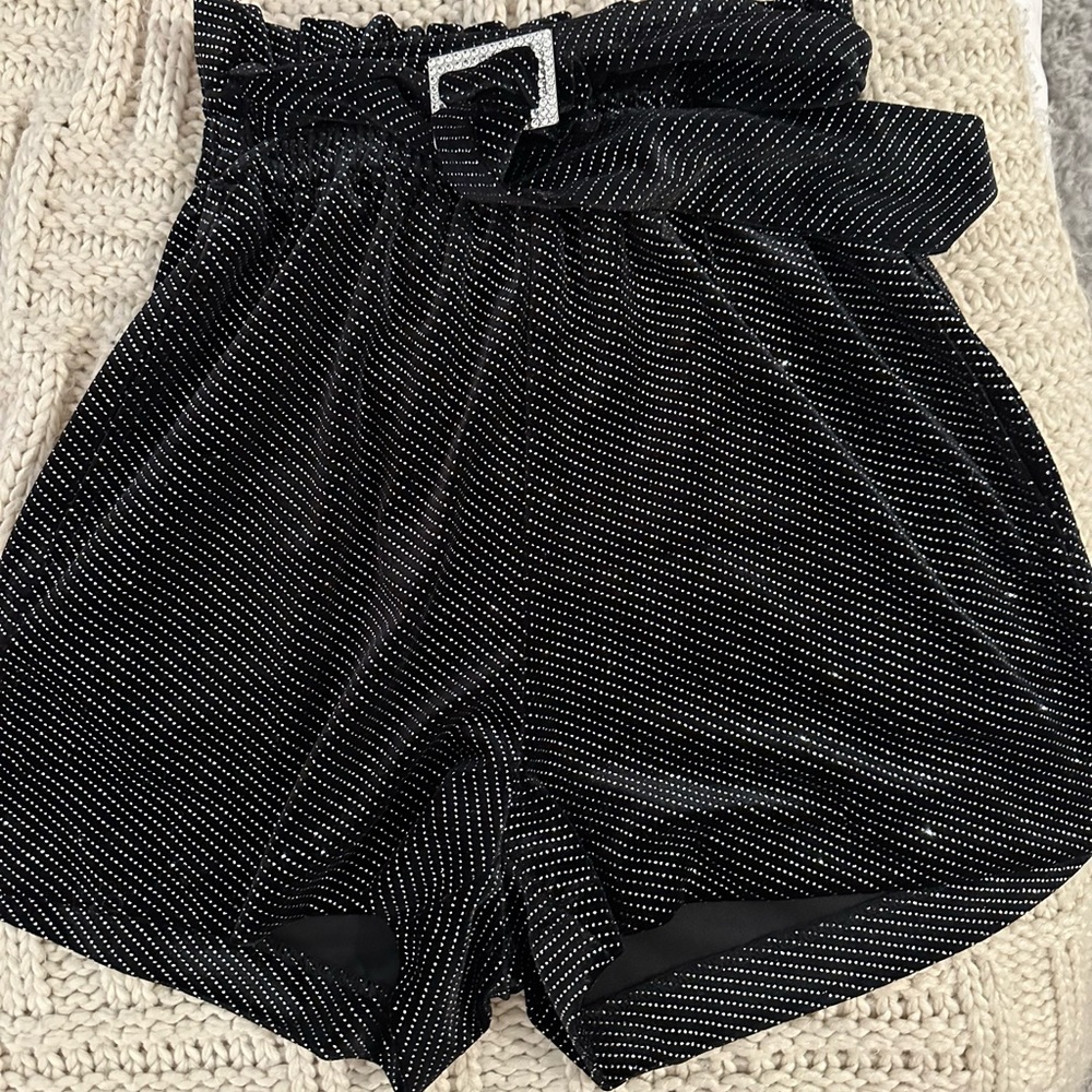 black shimmer zara shorts. Worn only once size XS